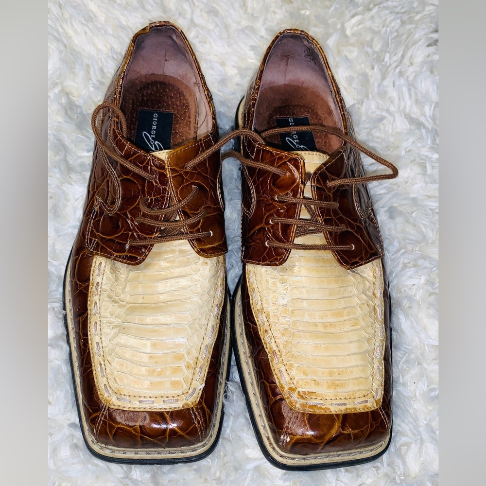 Giorgio Brutini Genuine Snake Skin Leather dress shoe Men’s size 7.5 Oxford